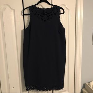J.Crew Navy Scalloped Laser Cut Dress